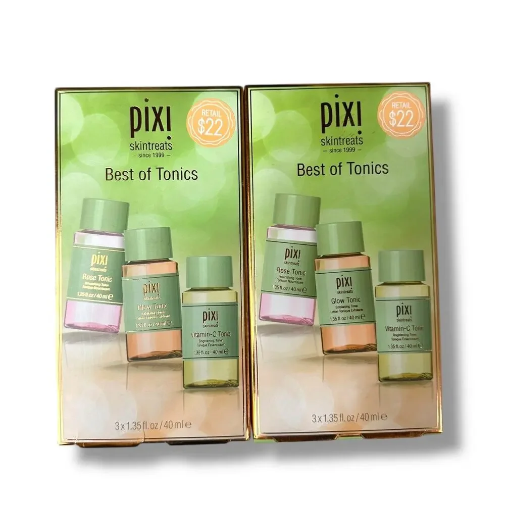 Set of 2 PIXI Best Of Tonics Toners Set Rose Glow Vitamin C New Cruelty Free